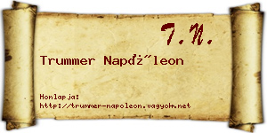 Trummer Napóleon névjegykártya